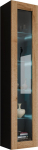 Mirjan24 Vigo klaas 180 rippuv vitriinkapp klaasriiulitega, vitriinkapp, hoiukapp, k&otilde;rge kapp, elutoa kapp (must/votani tamm, RGB LED valgustusega)