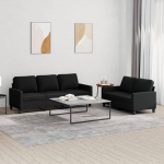 ShGaxin 2-TLG. Sofagarnitur mit Kissen Schwarz Stoff, Diivanid ja diivanid, Diivan Wohnzimmer, Diivan F&uuml;r Jugendzimmer, Relaxsofa, Diivan F&uuml;r Schlafzimmer, Polstersofa - 3201464