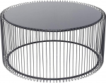Kare Design Wire Uno kohvilaud, must, 80 cm l&auml;bim&otilde;&otilde;t, k&uuml;ljelaud, elutoa laud, terasraam, klaasist lauaplaat, &uuml;mmargune, 41 x 80 x 80 cm (K x L x S)