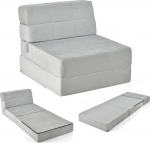 FANTASK 3-in-1 kokkupandav diivanvoodi, kokkupandav madrats, ekstra paks vahtpolster (15 cm), diivanvoodi, p&otilde;randamattrats, kokkupandav madrats, k&uuml;lalistemattrats eemaldatava ja pestava kattega, 190 x 71 x 15 cm, hall