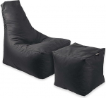 BuBiBag Calm Bean Bag koos v&auml;ljaheitega - m&auml;ngukott lastele ja t&auml;iskasvanutele - Bean Bag sobib ka v&auml;litingimustes kasutamiseks - Pouf & k&auml;epide (antratsiit)