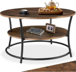 tectake &uuml;mmargune laud, 2 riiulit, elutoa laua l&auml;bim&otilde;&otilde;t 80, kohvilaud koos hoiuruumiga, k&uuml;ljelaud puidust ja metallist, kohvilaud, k&uuml;ljelaud diivanil, elutoa m&ouml;&ouml;bel - t&ouml;&ouml;stuslik puit tumedat v&auml;rvi