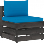 Fasba Modulares Mittelsofa mit Kissen Grau Impr&auml;gniertes Holz, Polstersofa Moderne Relax-Couch f&uuml;r Wohnzimmer Schlafzimmer Hobbyraum3068124