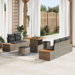Homgoday Garten-Sofa-Set 8 tk Hellgrau und Dunkelgrau 80 x 80 x 71 cm Diivan Gartenm?Bel Model3364808