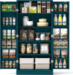 GIANTEX K&uuml;chenschrank mit 2 T&uuml;ren, Buffetschrank mit 16 verstellbaren Regalen & Kippschutz, Vorratsschrank f&uuml;r Esszimmer, Wohnzimmer, 60 x 40 x 120 cm (roheline)