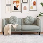 LAPOOH diivan koos pehmendusega 2-kohaline helehall samet, Lounge diivan, diivanid ja diivanid, Relax diivan, diivan elutuppa, diivan koos - 372632