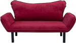 Dmora Aquilonis 2-kohaline diivanvoodi, teisaldatav diivan, lineaarne kangastruktuur, magamistool koos panipaigaga, 140 x 65 x 70 cm, punane