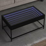 ZQQLVOO kohvilaud koos Infinity LED musta kohvilaud k&uuml;ljelauaga elutoa sisustusse 90 x 50 x 41 cm