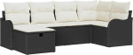 Garten-Sofa-komplekt 6 tk Schwarz und Creme 232,5 x 122,5 x 85 cm Mudel3358976