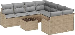 Gartensofa-Set mit Kissen mit Speicher 9 tk Beige und Grau Gartenm&ouml;bel Model3354309
