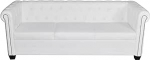 Kangmusi Chesterfield diivan 3-kohaline kunstnahast valge Kangmusi242372