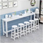 Moderner Konsolentisch mit rechteckiger Basis, Wandfl&auml;chen, seitlicher Flur, Eingangsbereich, moderner Stehtisch aus Holz, Esstisch in Thekenh&ouml;he, Langer, schmaler Konsolensofatisch f&uuml;r die