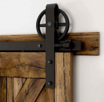 L&uuml;kanduksed Liuguste ukseseadeldised Rustic Sliding Door System L&uuml;kanduksed koos r&ouml;&ouml;basteega Big Wheel Barn Door Hardware Kit, must