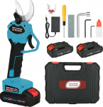 40 mm akutoitel t&ouml;&ouml;tav elektriline oksak&auml;&auml;r: Elektrilised oksak&auml;&auml;rid 2 x 3000 mAh akuga, SK5 ohutuslukuga viljapuu oksak&auml;&auml;rid, mis sobivad aedadesse, okstele, lillepeenradele (sinine).