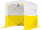 Goutime montagezelt Bauzelte Pop Up Gazebo 2mx2m Kleines Veranstaltungszelt Party Garten BBQ Zelt Angeln Camping Multifunktional Tragbar,Duschzelt,pavillon faltbar Arbeitszelt(Wei&szlig; und Gelb)