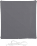 Relaxdays Square Awning/Sun Shade Sail, Water-Repellent, UV-Protection with Tension Ropes, Terrace, Balcony, Various Sizes, Grey, 5 x 5 m, grey