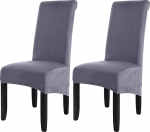 LiveGo Velvet Stretch Dining Room Chair Covers, Chair Covers for Dining Room Chairs, Stretchy, Removable, Washable, Large Dining Room Chair Protective Cover for Hotel, Ceremony, Banquet, Kitchen, Home
