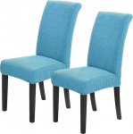 Howhic Stretch Chair Covers for Dining Room Set of 2 Removable Washable Dining Room Chair Covers Dining Room Chair Protective Covers Seat Protector Great Decoration for Home and Banquet (Dust Blue, Pack of 2)
