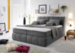 Stella Trading Toledo 2 Box Spring Bed 160 x 200 cm, Fabric, Anthracite, 235 x 161 x 110 cm