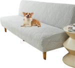 Armloser Futon-Schonbezug f&uuml;r Sofa/Bett, weich, rutschfest, waschbar, f&uuml;r Haustiere, Hellgrau, Gr&ouml;&szlig;e S