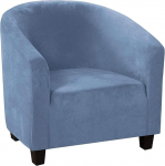JHLD Club Chair Sofa Cover Slipcover, Stretch Sofa Cover Tub Chair Sofa Cover Velvet Fabric Soft Non-Slip Washable for Bar Living Room Sapphire Blue 1-Seater
