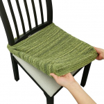 Lawalon Heavy Cotton Stretch Dining Seat Covers (roheline, komplekt 2), elastne kootud kangast s&ouml;&ouml;gitooli katted, ekstra vastupidav k&ouml;&ouml;gi istme katted, eemaldatav, pestav