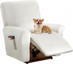 Terrassitooli kate Veekindel PU nahk 4 Pack Lazy Boy Recliner Cover m&ouml;&ouml;bli kaitsja lastele lemmikloomadele Stay in Place (valge)