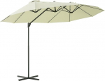 Outsunny Double Parasol Cantilever Parasol Double vihmavari koos v&auml;ntmehhanismiga Reguleeritav aia vihmavari P&auml;ikesekaitse Metall 440 x 270 x 250 cm
