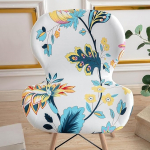 Stretch Chair Covers Universal Bar Stool Cover 1/2/4/6 Set Office High-Backed Chair Cover, Corn Grain Velvet Cyan Slipcover Stihle Seat Cover, s&ouml;&ouml;gituba, pulmad, pidu, hotell, bankett (v&auml;rv: