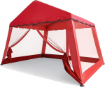 Gazebo, v&auml;litingimustes aed Gazebo terasraam, veekindel ja UV-kindel, kaldkatus parema &auml;ravoolu tagamiseks, 4 v&otilde;rgusilma k&uuml;lgseinad, pidu / terrass / aed varjualune (punane)