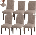 Granbest S&ouml;&ouml;gitoolide katted, k&otilde;rge elastsed toolikatted, universaalne sobivus, Jacquard Parson Covers, eemaldatavad s&ouml;&ouml;gitoolide katted s&ouml;&ouml;gitoa, k&ouml;&ouml;gi, restorani ja hotelli jaoks, komplekt 6, liivane