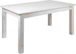 Flash Furniture Hercules Series 60" x 38" Rectangle Antique Style Rustic White Solid Pine Farm Dining Table