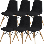 S&ouml;&ouml;gitoa toolide katted 2/4/6 t&uuml;kki, stiilne Shell s&ouml;&ouml;gitoa tool Mid Century Modern tool Sipcover, polsterdatud s&ouml;&ouml;gitoa aktsentide toolide katted (must, 1.6 t&uuml;kki)