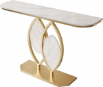 Marmor-Konsolentisch,Kratzfeste Schieferplatte,Moderner Eingangstisch,f&uuml;r Eingang,Flur,Vorzimmer,Wohnzimmer(Gold+White,120cm/47.2")