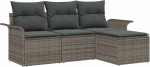 Model3345309 4-osaline aia diivan komplekt koos pehmendusega Grey Poly Rattan Garden Lounge