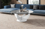 designimpex Design HRC-111 Kohvilaud High Gloss Round Table 100 cm x 40 cm V&auml;rv: Valge k&otilde;rgl&auml;ikega valge k&otilde;rgl&auml;ikega