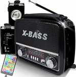 Retoo Retro raadio Bluetooth FM, Nostalgia, kohverraadio, puidust v&auml;limus, Vintage, kompaktne s&uuml;steem, toetab USB, SD-kaardi pesa, lihtne k&ouml;&ouml;giraadio kontorisse, koju, pension&auml;ridele