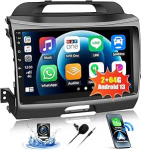 CAMECHO 2+64G navigatsiooniautoradio Kia Sportage 2010-2016 9-tollise HD puuteekraaniga, Android 13 traadita Carplay Android auto Bluetooth raadio WiFi GPS FM/RDS peeglilink + tagurduskaamera