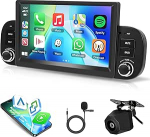 Carplay Autoradio f&uuml;r FIAT Panda 2013-2020 mit GPS Navi, 2GB+64GB Wireless Android Auto Car Stereo mit WiFi Bluetooth RDS/FM Radio USB SWC Mirror Link Canbus + Tagkamera