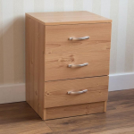 Vida Designs Riano 3 Drawer Bedside Table Pine Storage Table