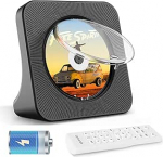 Kaasaskantav CD-m&auml;ngija aku 4000mAh Bluetooth CD-m&auml;ngija auto lastele muusikam&auml;ngija koos k&otilde;larite, puldi, tolmukatte, FM-raadio, USB- ja AUX-pordiga, must