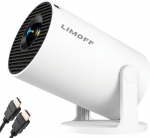 LIMOFF mini projektor 4K kodukino mini projektor Android TV 11 sisaldab HDMI kaablit WiFi ja Bluetooth kaasaskantav projektor v&auml;ike mobiiltelefonile/PC/PS5/Xboxile &uuml;hilduv Android & iOS (Vision)