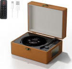 Kaasaskantav CD-m&auml;ngija Bluetoothiga, puldiga, 3600 mAh akuga, 20 x 15 x 10 cm, 1,3 kg, pruun