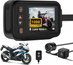 CAMECHO IP65 veekindel topelt armatuurkaamera ees ja taga mootorratastele/mootorratastele/UTV-le/ATV-le ja golfik&auml;rudele, 2'' HD armatuurkaamera G-sensoriga/loopi salvestamine/32GB TF kaart/s&otilde;iduki salvestaja