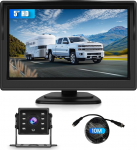 VECHTEL tagurduskaamera 5-tollise IPS HD monitoriga ja 1 kaameraga, IP68 veekindel IR &ouml;&ouml;n&auml;gemine, tagurduskaamera autole, veoautole, haagisele, haagissuvilale, haagissuvilale, 10 m kaabliga