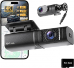 Faas Dash Cam auto ees ja taga - 4K Dual Dash Cam - 64GB Micro SD - G-sensor, aegluure ja &ouml;&ouml;n&auml;gemine - parkimisrežiim ja korduvsalvestus - must