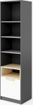 Furniture24 POK P04 Bookcase with 5 Shelves and 1 Drawer, Children's Room