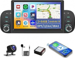 Hikity 2G + 64G autoraadio Android 15 Fiat Panda 2003-2012 jaoks 7-tollise puuteekraaniga, autoraadio Fiati jaoks traadita Carplay Android auto RDS/FM raadio BT GPS navigatsioon WiFi + tagurduskaamera +