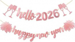 Head uut aastat Banner Rose Gold Glitter 2025 uusaasta &otilde;htu Tere 2025 Tervitades 2025 uut aastat Garland uue aasta talvine pidulik p&uuml;hade j&otilde;ulupidu kaunistused GotGala poolt