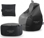 Happers Gaming Set Grey Gaming Bean Bag Pro + Stool + Cushion